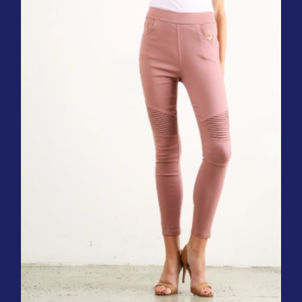 Rose Moto Jeggings